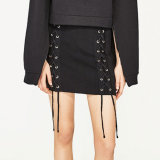 Ladies Fashion Chiffon Preppy Style Bandage Mini Short Skirt