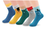 Custom Fashionable Cute Cat Jacquard Sock in Various Designs and Sizes