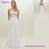 Latest Design Spaghetti Strap Bride Dress New Style Trailing Sexy Lace Wedding Dress