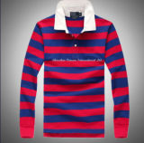 Colorful Striped Polo Shirt with Long Sleeve
