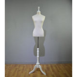 Female Mannequin Torso with Wooden Tripod