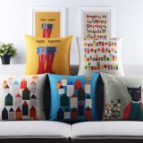 Cotton Linen Print 18 Inch Sofa Pillows for Couch