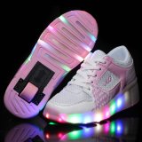 Roller Shoes with LED Light, Sport Casual Single Wheel Shoes Rechargeable for Children