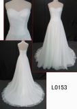 Sweetheart Neck Line Bright Beading Lace Wedding Dress OEM