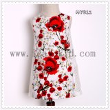 100% Cotton Elegant Casual Floral Pattern Girls Dress for 3-12 Years Old