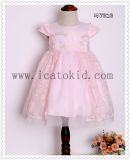 Fall Girl Pink Princess Formal Jacquard Flowerful Boutique One Piece Dress