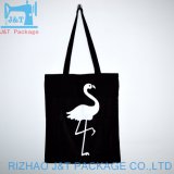 Black Cotton Tote Bag with White Customized Printing