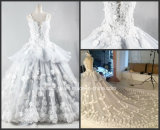 Sleeves Bridal Ball Gowns Custom Made Real Photos Silver Flora Wedding Gown 2017 Gl1728
