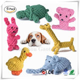 Cute Fun Shape Animals Design Tight Braided Teething Chewing Toys for Small Dogs