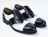 White and Black Genuine Leather Mens Business Shoes (NX 419)