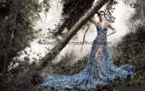 Sheer Lace Prom Party Gowns Sequins Maternity Photograph Evening Dresses Z222