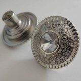 Hanging Nickle Metal Button with Stone (DTLR75-11)
