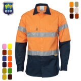 Two Tone Reflective Trim Work Shirt for Construction