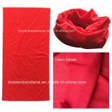 OEM Produce Promotional Solid Dyed Red Polyester Multifunctional Neck Scarf