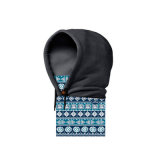 Black Hoodie Scarf Neck Warmer Fleece Face Mask Low Fiber Properties (YH-HS223)