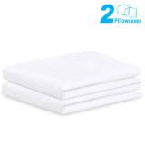 Set of 2 Pillow Cases Queen Size, 100% Brushed Microfiber Lighting Mall Pillow Covers, Ultra Soft, Envelope Closure End, Wrinkle Free, Stain Resistant (White)