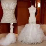 New Design Sexy Pearls Bridal Dress Mermaid Wedding Gowns Z13076