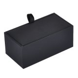 Black PU Leathe Rrectangle Jewelry Box for Cufflink Packaging Cuff-Link Jewelry Organizer for Men