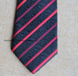 Poly Woven Black and Red Striped Necktie for Men