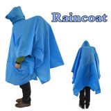 100% Waterproof Multicolor PVC Poncho Raincoat/Rain Poncho for Adult