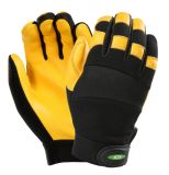 Breathable Goat Leather Mechanical Safety Work Gloves with Great Confort