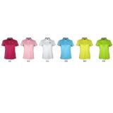2014 Lady Short Sleeve Golf T Shirt Anti-UV Mercerized Jacquard Weave T Shirt (PT049)
