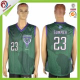 Custom Dark Green Man Sublimated Basketball Uniform Team Set Design
