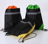 Promotional Garment Gift Reflective Stripe Non Woven Fabric Drawstring Bag