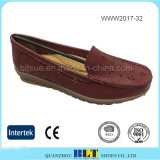 Leather Upper Dull Red Optimal Fit Lady Shoes