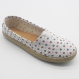 Comfortable Canvas Flat Women Footwear with Flower Printing