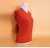 Gn1521girl's Yak Wool/Cashmere V Neck Pullover Sweater/Garment/Clothes/Knitwear