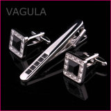 VAGULA Crystal Gemelos Tie Pin Cufflinks Tie Bar Set Business Tie Clip (T62287)