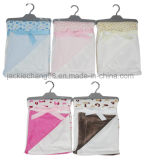 Patchwork Solid and Printed Micro Mink Baby Blanket
