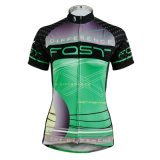 Green & Black Simple Patterned Short Sleeve Women's Cycling Jerseys Breathable Quick Dry Sport Outdoor