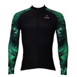 Dark Green Cool Grass Tops Men's Long Sleeve Cycling Jersey