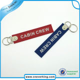 Custom Polyester Embroidery Flight Crew Keychains, Key Tags, Key Rings