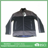Popular Men's Soft Shell Jacket in Black and Grey Color