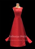 Aoliweiya latest Design Red Satin Evening Dress