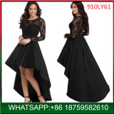 2018 Fashion Woman Party Black Long Formal Dress with Lace
