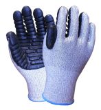 10G Hppe Foam Latex Cut-Resistant Anti-Vibration Safety Work Gloves