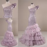 New Beading Fashion Mermaid Ladies Formal Party Evening Feather Dress