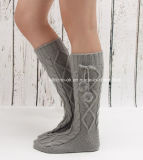 Manufacture Factory Cheap Wholesale Custom Knit Boot Socks Fleece Welly