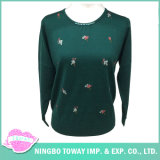 Women Winter Chunky Knit Long Ladies Green Cardigan Sweater