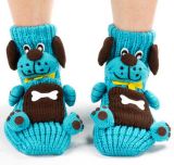 Made to Order Woman Hand Knitted Gripper Socks Cartoon Style