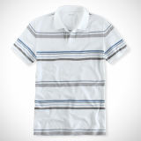Short Sleeve Blank Striped Polo Shirt
