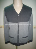 Men Knitted V Neck Long Sleeve Cardigan with Buttons (#3)