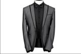 Top-Quality One Button Peak Lapel Sliver Grey Slim Fit Mens Fashion Dress Suits (pH-23)
