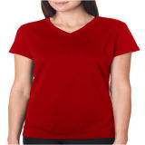 Red Color V Neck Girl's T-Shirt