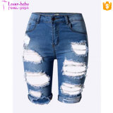 2017 Fashion Wholesale Jeans Sexy Tint Blue Destroyed Cutoff Denim Shorts Women L528