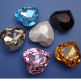 Light Siam and Fuchsia Heart Sharp Crystal Fancy Stone (3005)